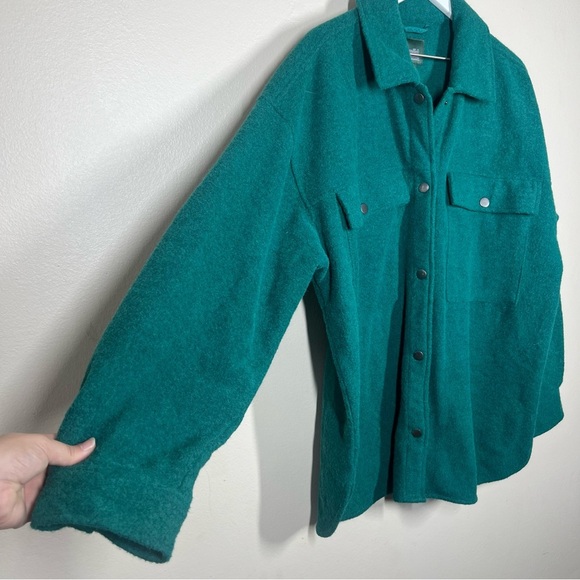Target Wild Fable Emerald Green Thick Snap Front Shacket Jacket Womens Size XL - Picture 5 of 8